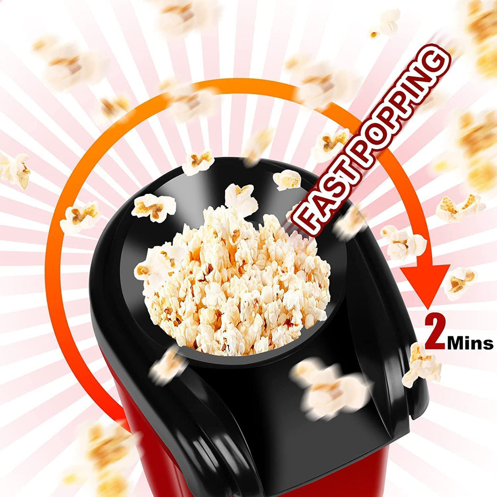 Playpulse (𝟏 𝐘𝐞𝐚𝐫 𝐰𝐚𝐫𝐫𝐚𝐧𝐭𝐲) Hot Air Popper, Electric Popcorn Maker Machine with 1200W, No oil needed, Healthy and Delicious Snack for Kids, Adults.Great for Holding Parties in Home