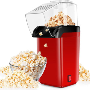 Playpulse (𝟏 𝐘𝐞𝐚𝐫 𝐰𝐚𝐫𝐫𝐚𝐧𝐭𝐲) Hot Air Popper, Electric Popcorn Maker Machine with 1200W, No oil needed, Healthy and Delicious Snack for Kids, Adults.Great for Holding Parties in Home